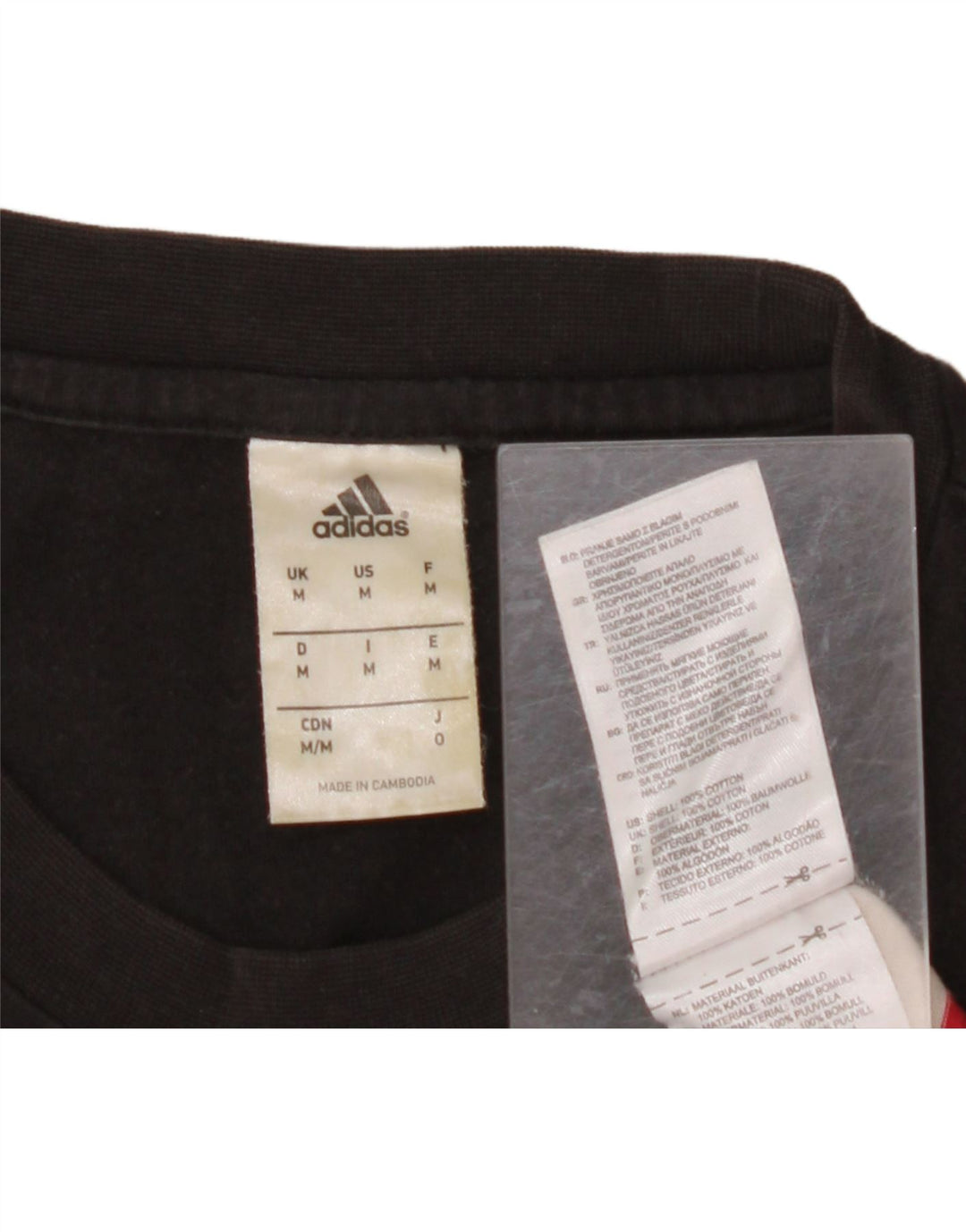 ADIDAS Mens T-Shirt Top Medium Black Striped Cotton