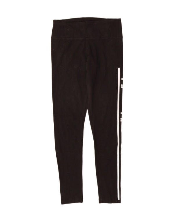 Adidas Dame Climalite Grafiske Leggings UK 8/10 Small Black Bomuld