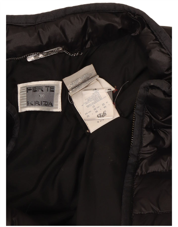 Perte by Krizia Dame Polstret Jakke UK 22 3XL Sort