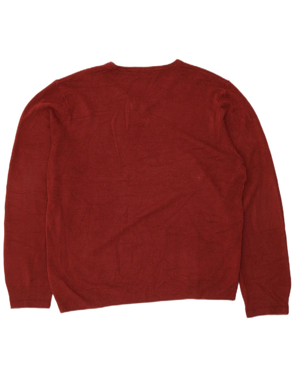 Marks & Spencer Herre V-hals sweater XL Bourgogne akryl