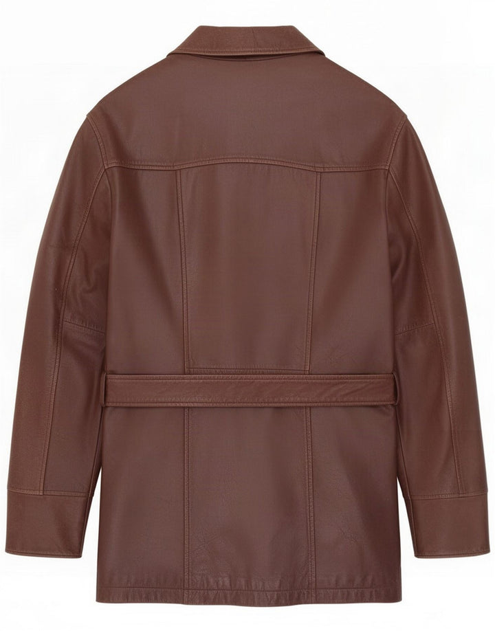 Pull & Bear Herre Læderfrakke UK 42 XL Brun