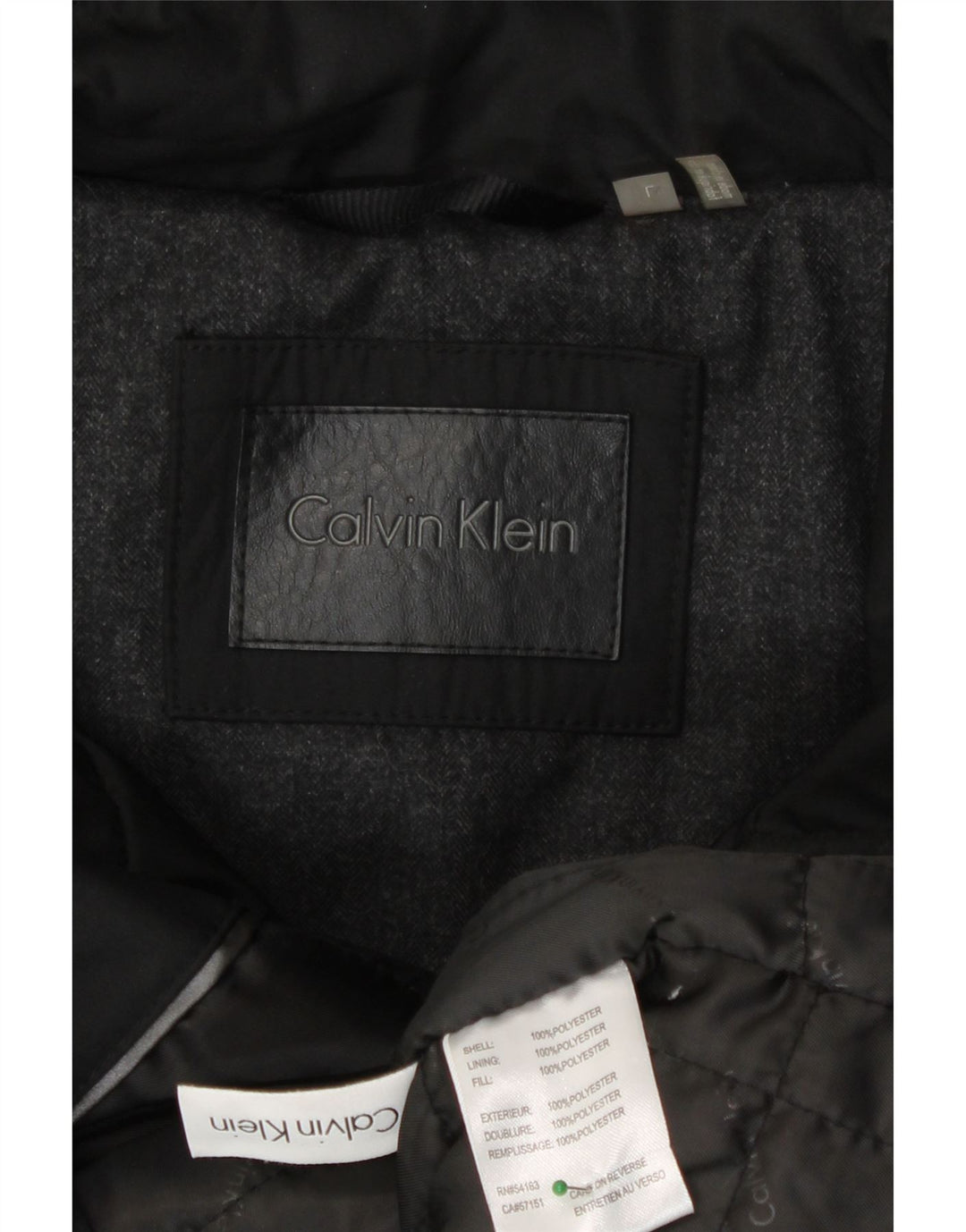 Calvin Klein Herre Hooded Utility Jacket UK 40 Large Black Polyester
