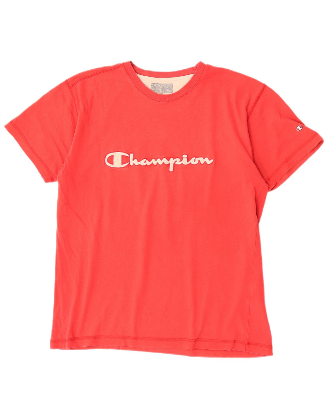 Champion Herre Grafisk T-Shirt Top Stor Rød Bomuld