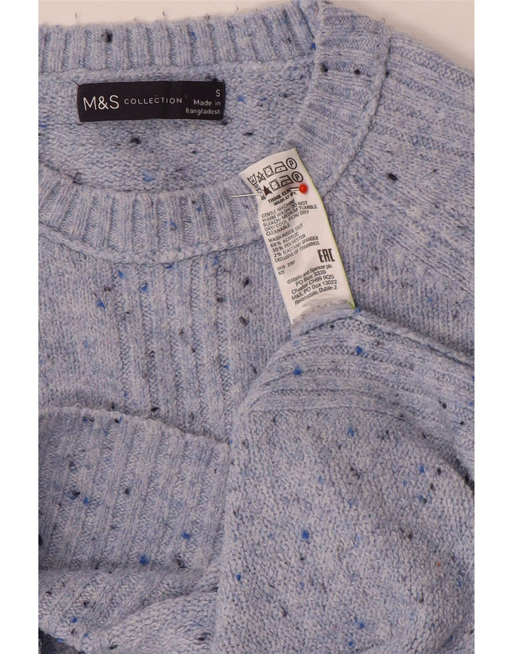 Marks & Spencer Dame sweater med rund hals DK 10 Små blå flækkede