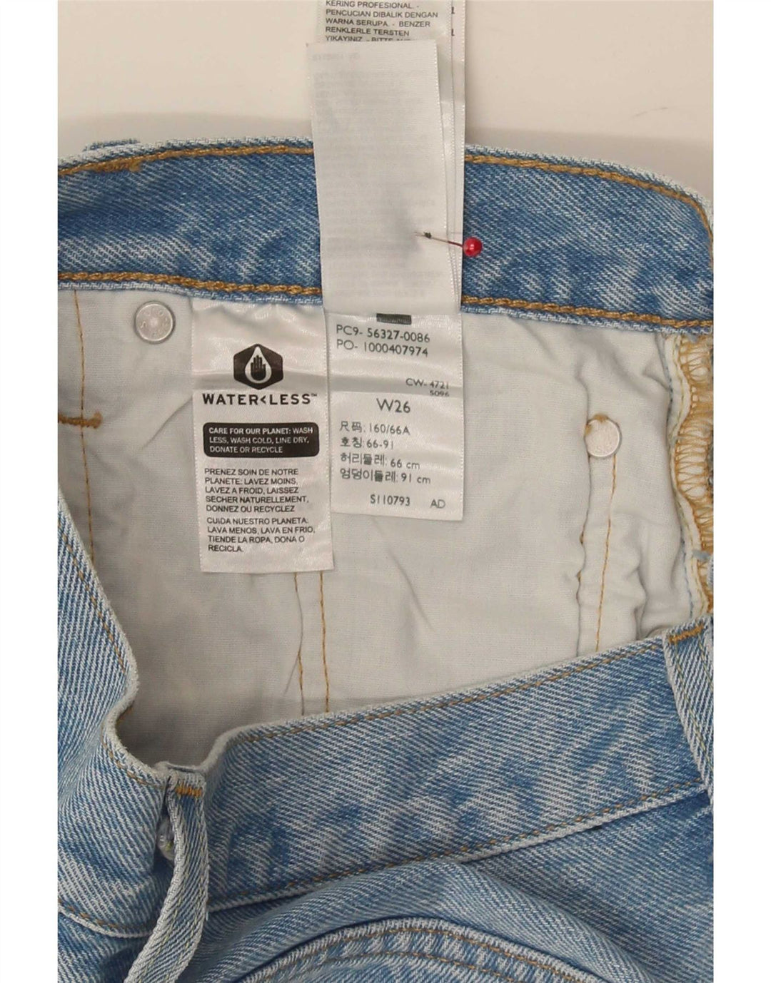 Levi's Womens 501 Distressed Denim Shorts W26 Små blå bomuld