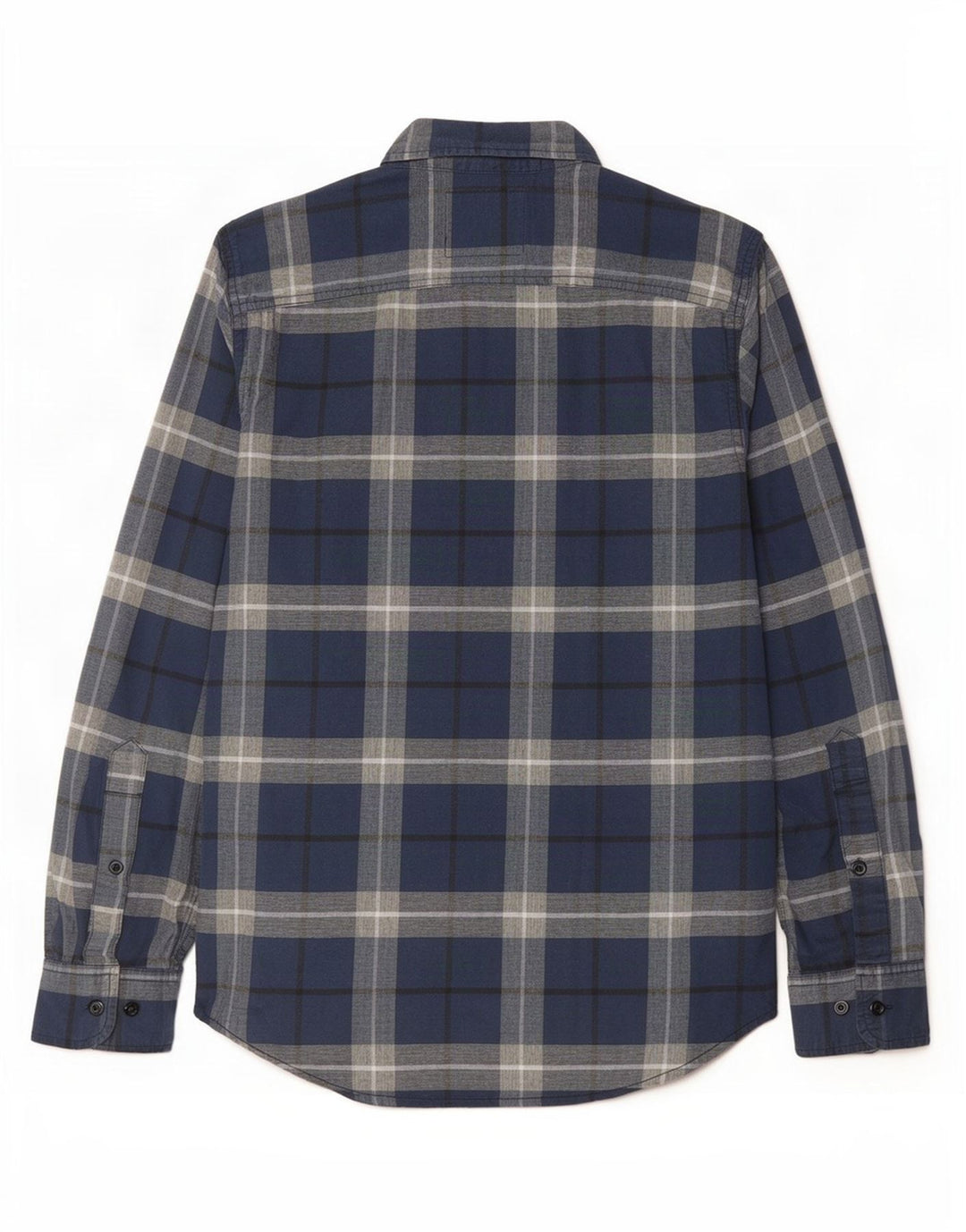 Hollister Stretch-skjorte til mænd, lille marineblå plaid bomuld