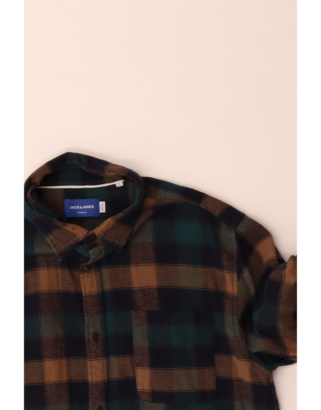 JACK & JONES Herre flannelskjorte Stor flerfarvet Gingham Bomuld