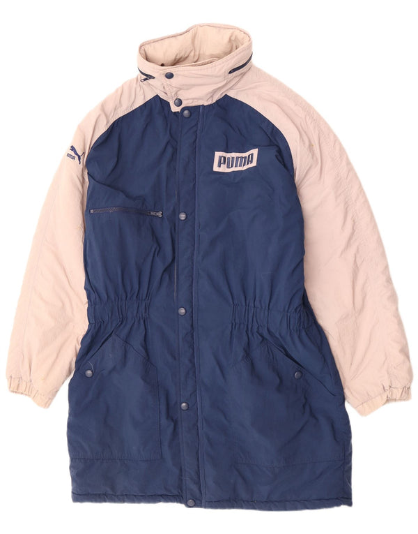 Puma Herre grafisk polstret frakke IT 52 XL Marineblå Colourblock Polyamid