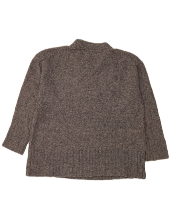 Zara Dame Oversized Turtle Neck Jumper Sweater UK 10 Small Grey Flecked