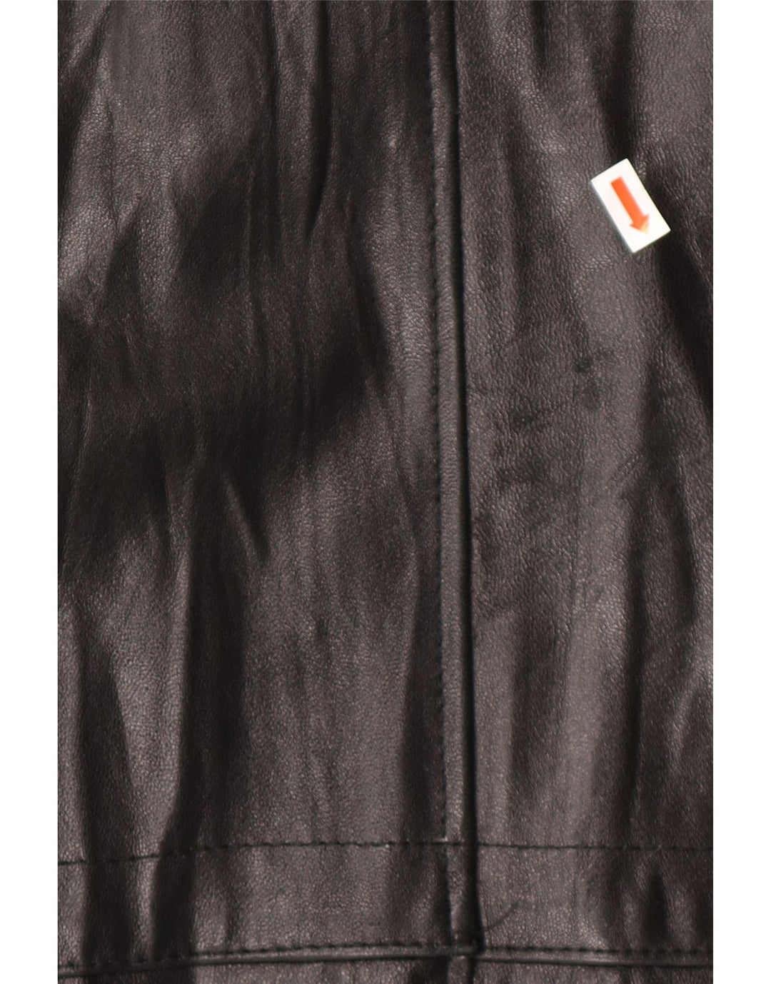VINTAGE Herre Loose Fit Læderfrakke UK 38 Medium Sort Læder