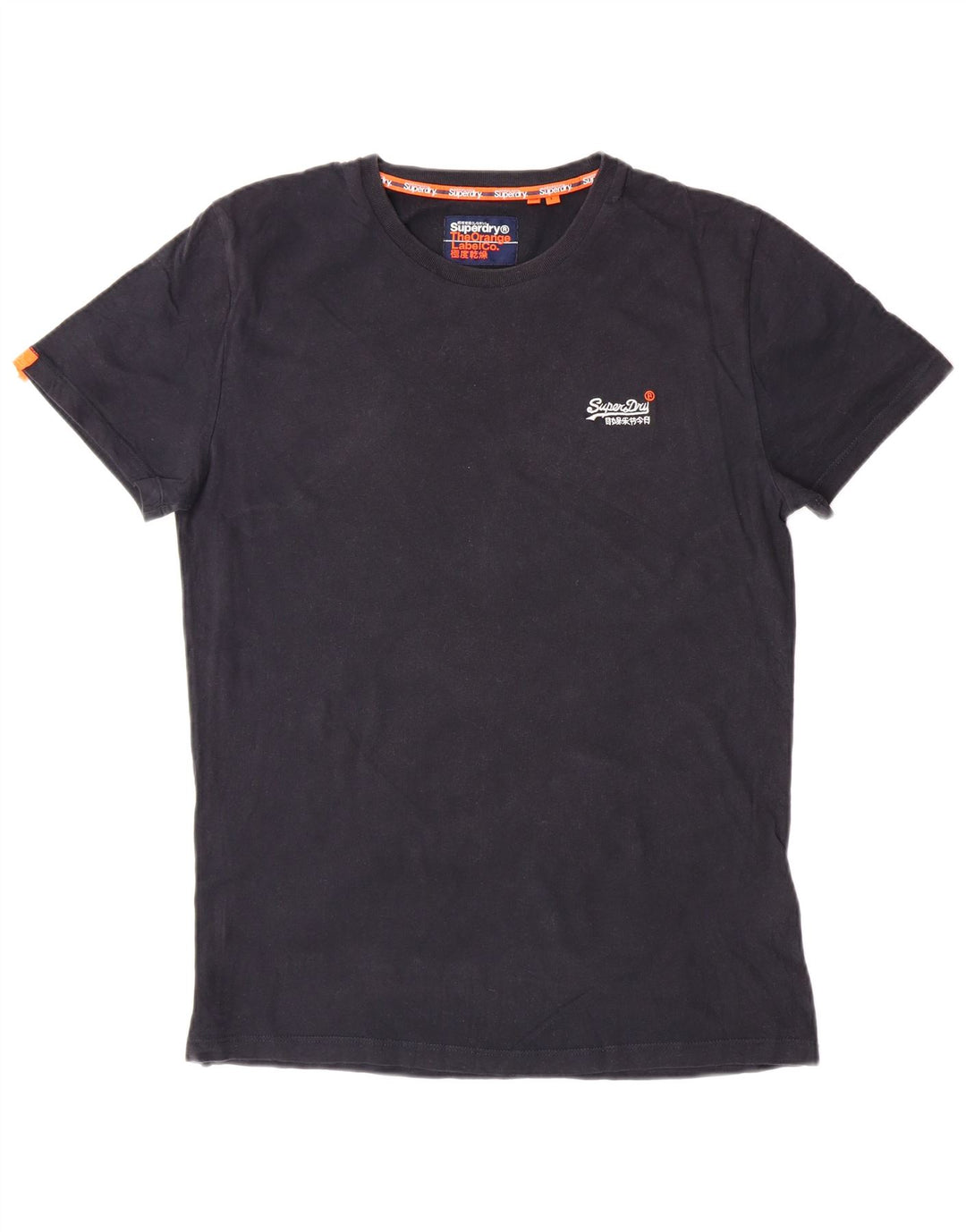 SUPERDRY Herre T-Shirt Top Stor Sort Bomuld Klassisk