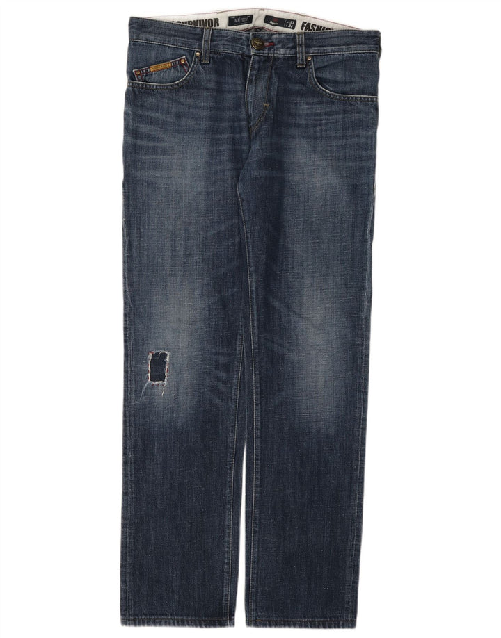 Armani Jeans Herre Regular Straight Jeans W33 L34 Marineblå Bomuld