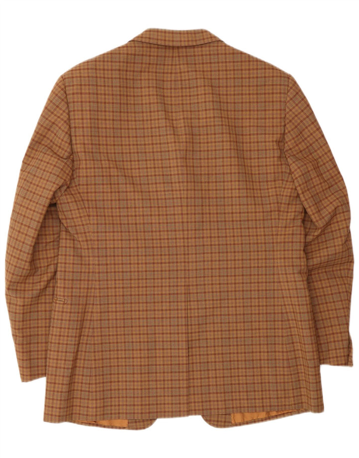 Vintage herre 3-knaps blazerjakke UK 38 medium brun ternet