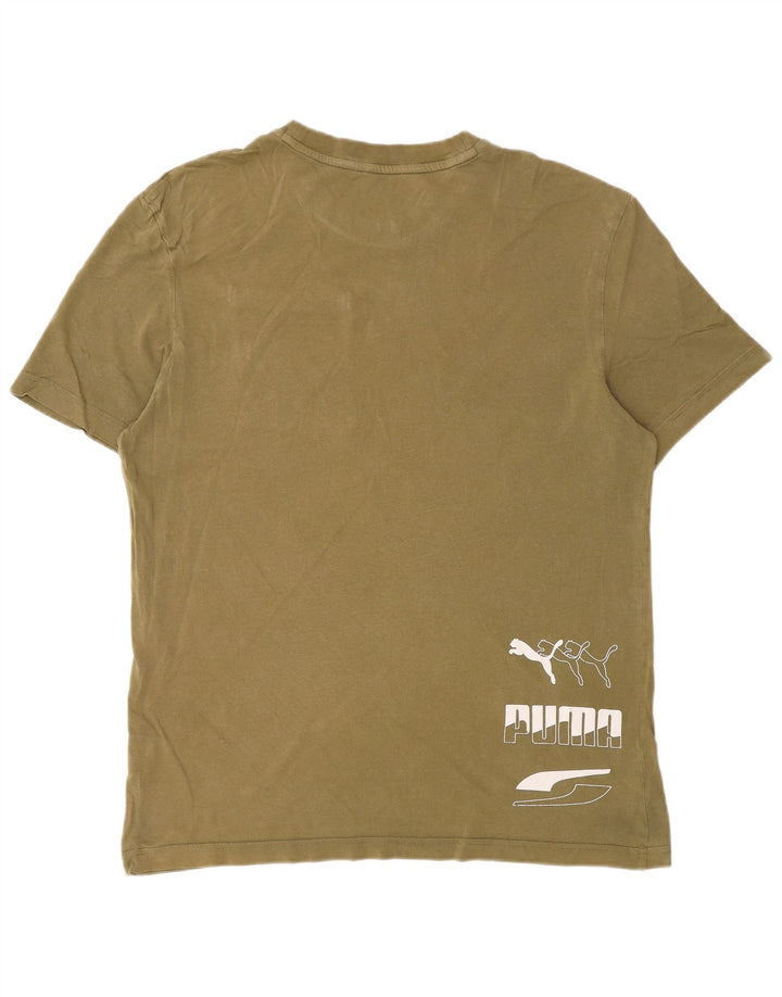 Puma Herre grafisk T-shirt Top Lille Khaki Bomuld