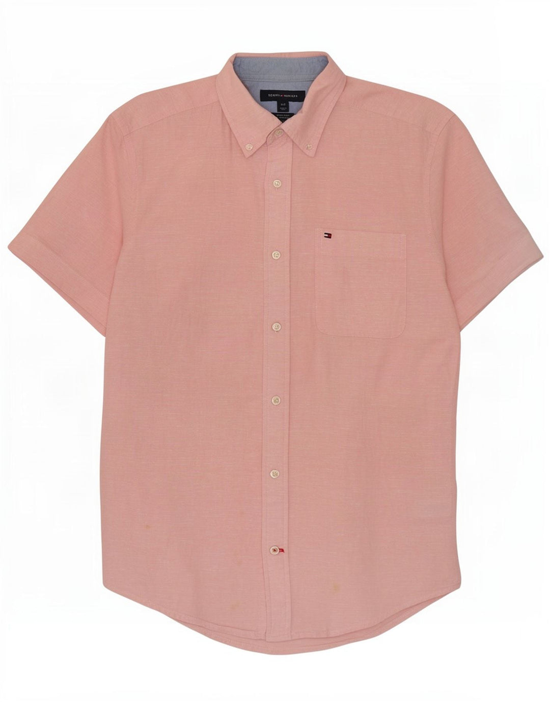 Tommy Hilfiger Kortærmet Herre Regular Fit Skjorte Lille Pink Linen