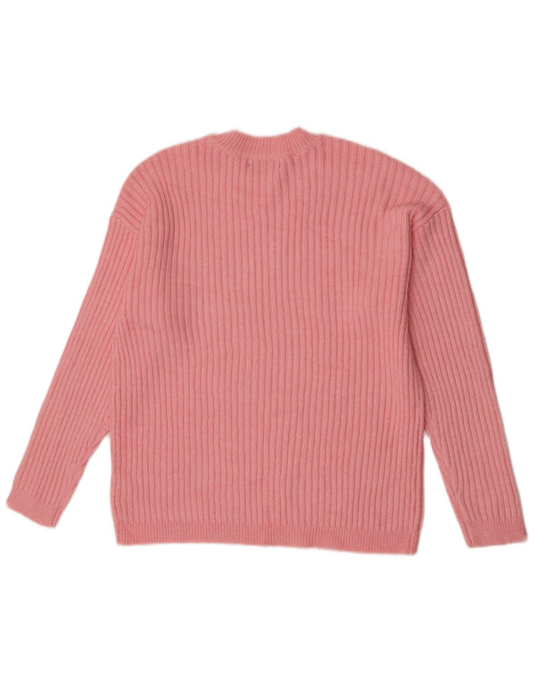 Marks & Spencer Dame sweater med rund hals DK 14 Medium Pink Polyester