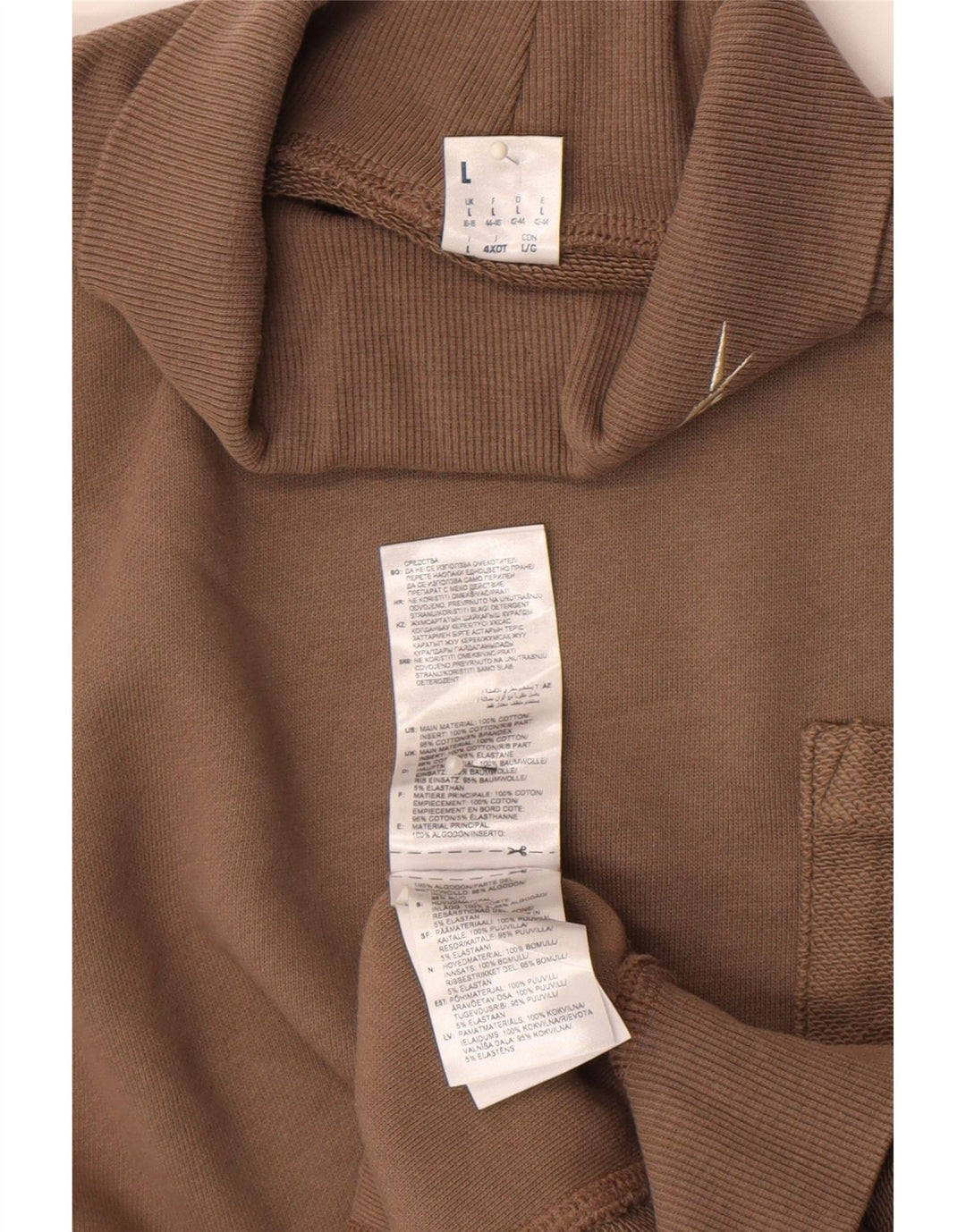 Reebok Dame Oversized Roll Neck Sweatshirt Jumper UK 16/18 Large Brown