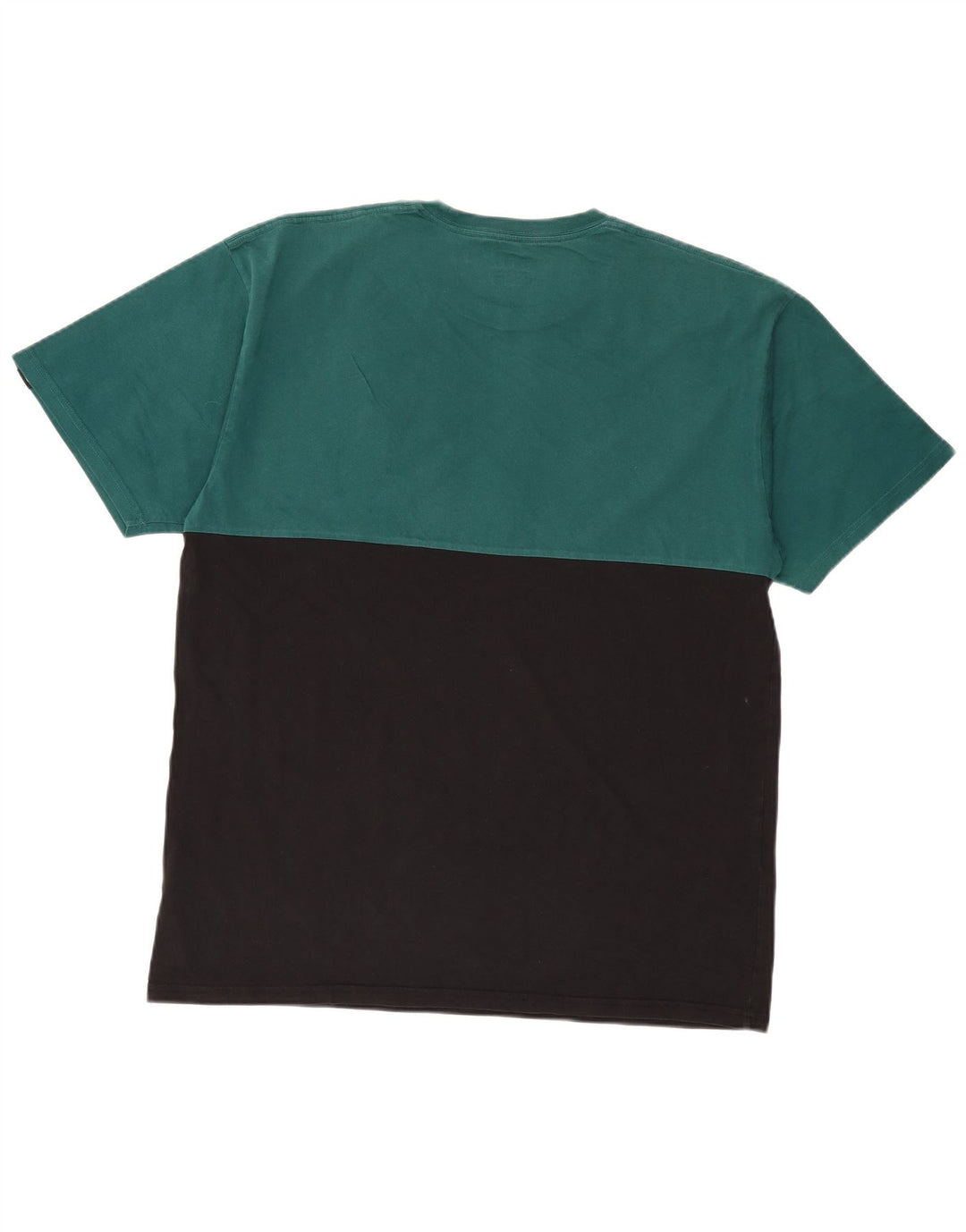 VANS Herre Classic Fit T-Shirt Top XL Sort Colourblock Bomuld
