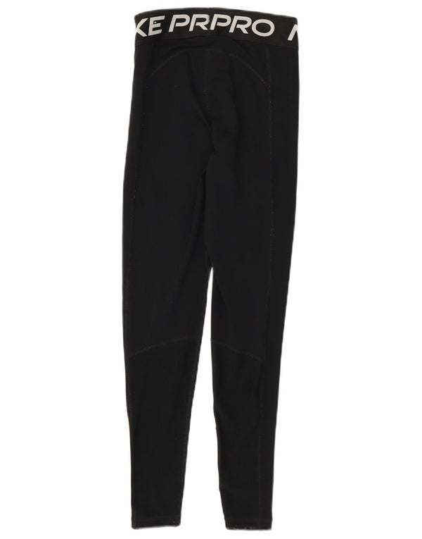 Nike Dame Dri Fit Grafiske Leggings UK 4 XS Sort Polyester