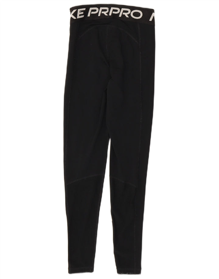 Nike Dame Dri Fit Grafiske Leggings UK 4 XS Sort Polyester