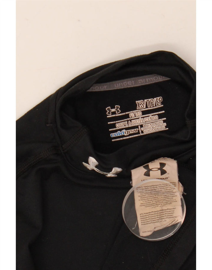 Under Armour Dame Cold Gear Top Langærmet UK 4 XS Sort Polyester