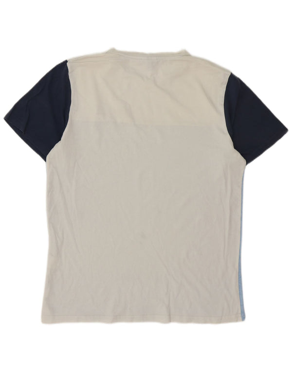 Ellesse Herre T-Shirt Top Medium Hvid Colourblock Bomuld
