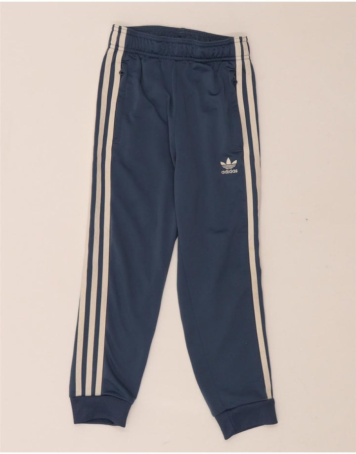 ADIDAS Træningsdragt til drenge Bukser Joggers 6-7 år Blå polyester