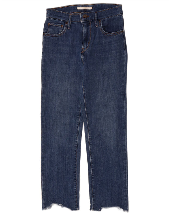 LEVI'S Dame 724 Højtaljede Straight Cropped Jeans W26 L25 Blå Bomuld
