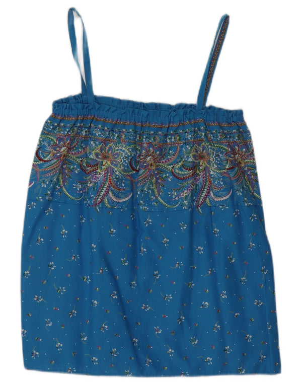 Vintage Dame Cami Top UK 12 Medium Blue Floral