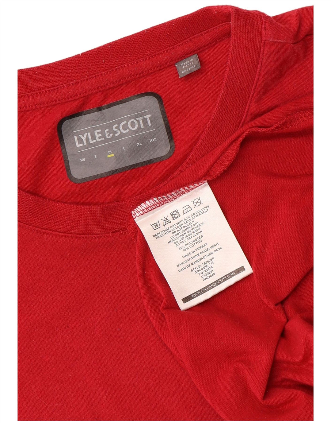 Lyle & Scott Herre T-Shirt Top Medium Rød Polyester