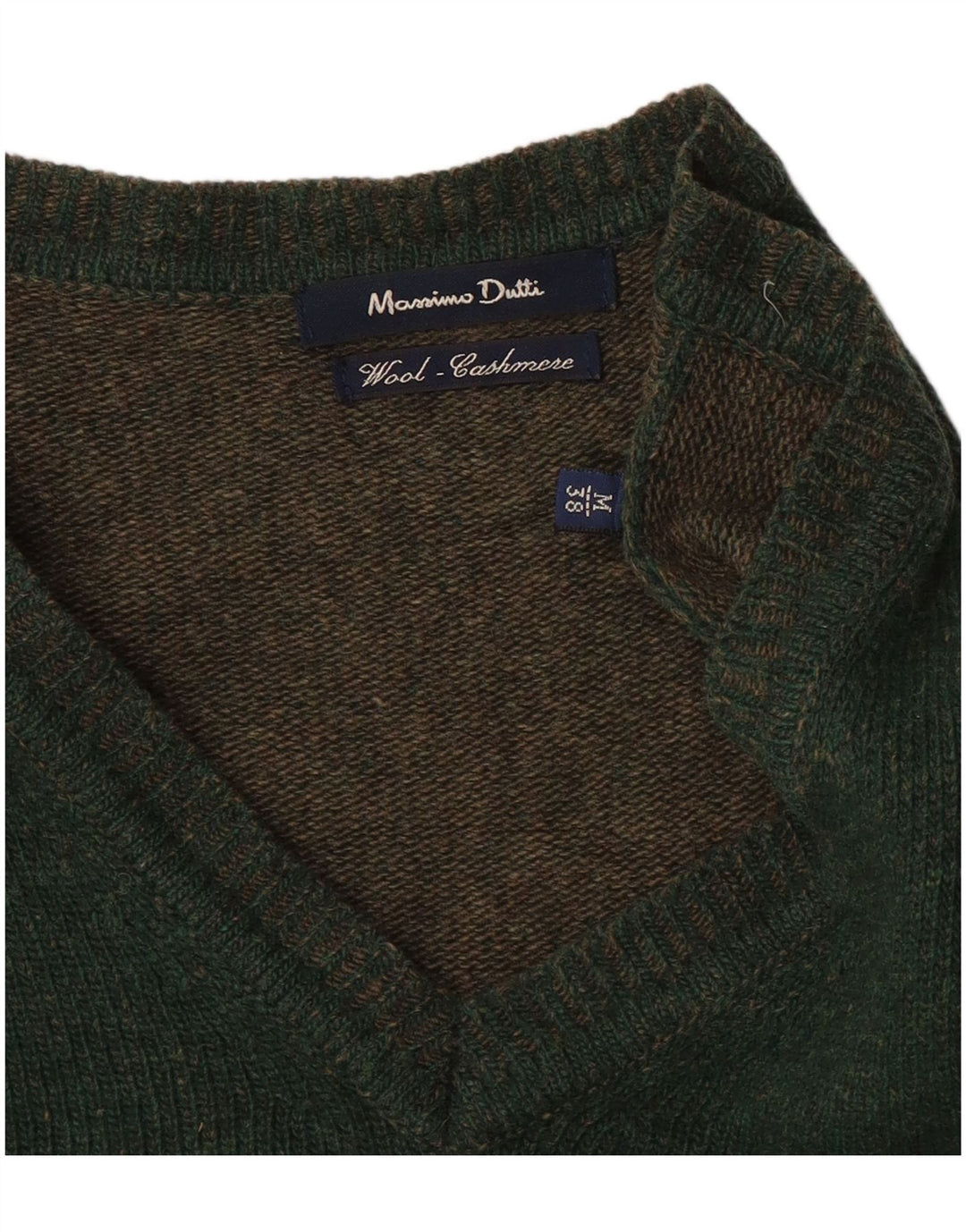 Massimo Dutti Herre V-hals sweater Medium Grøn Uld