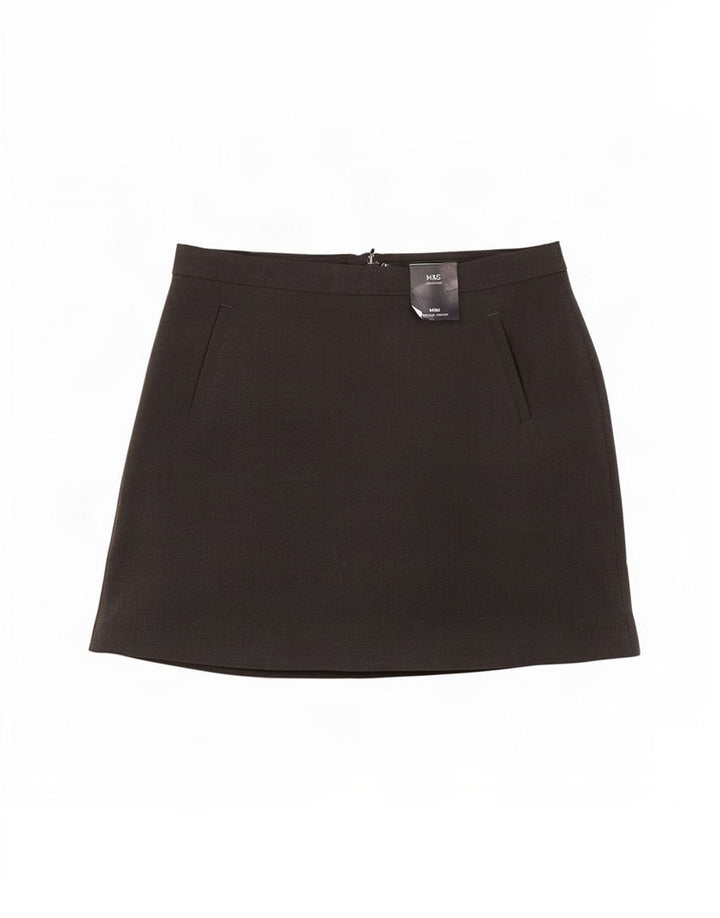 Marks & Spencer Mininederdel til kvinder UK 12 Medium W30 Grå polyester