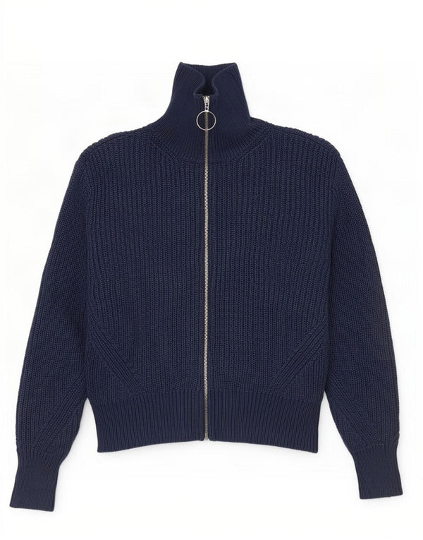 Marks & Spencer Dame Crop Cardigan Sweater UK 12 Medium Navy Blue