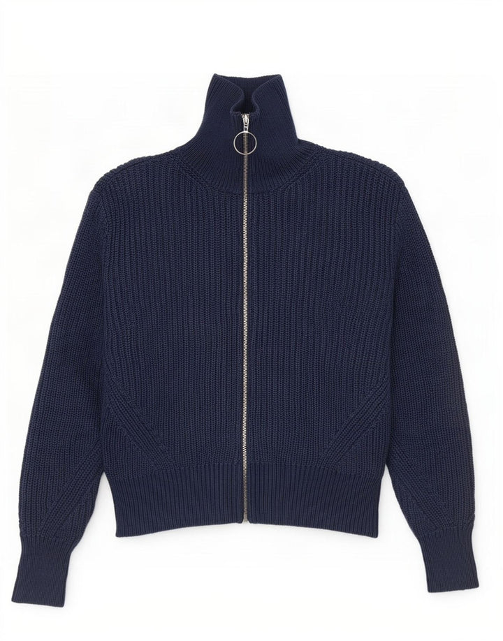 Marks & Spencer Dame Crop Cardigan Sweater UK 12 Medium Navy Blue
