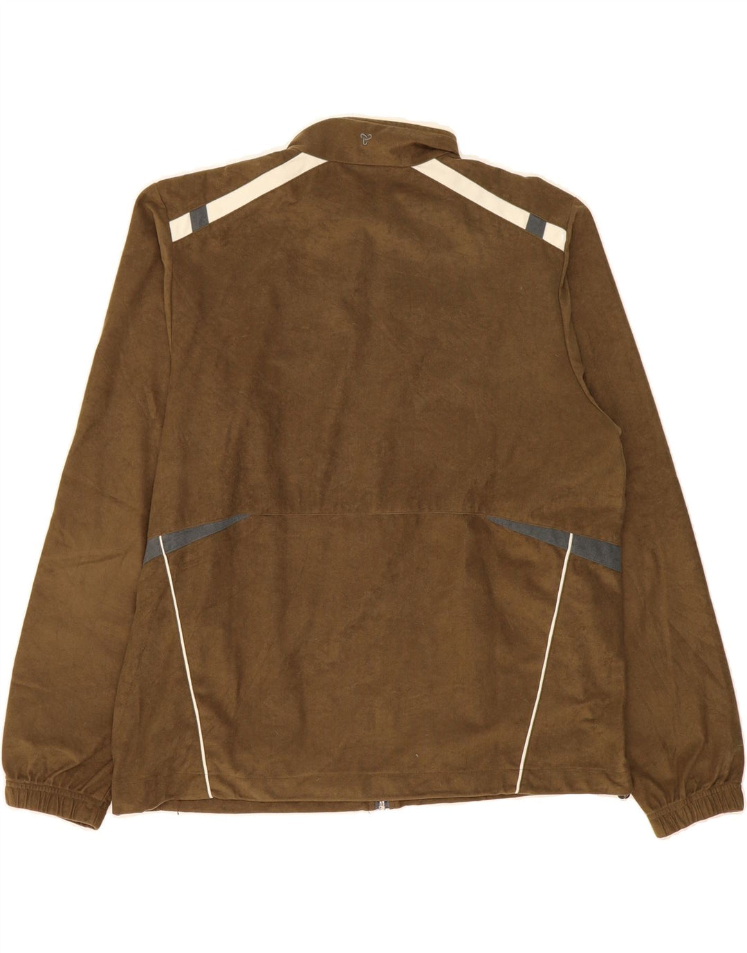 BRUGI Mens Fleece Jacket UK 42 XL Khaki Colourblock Polyester Vintage Brugi and Second-Hand Brugi from Messina Hembry 