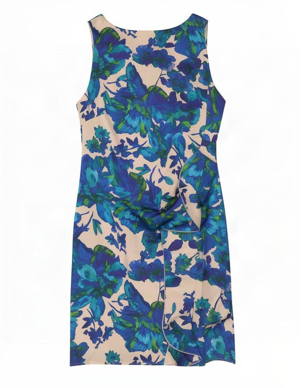 Coast Womens Ærmeløs Skede Kjole UK 16 Large Blue Floral Polyester