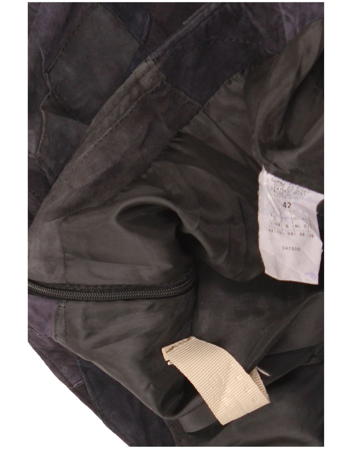 VINTAGE ruskindsnederdel til kvinder UK 10 Small W28 Flerfarvet patchwork-læder