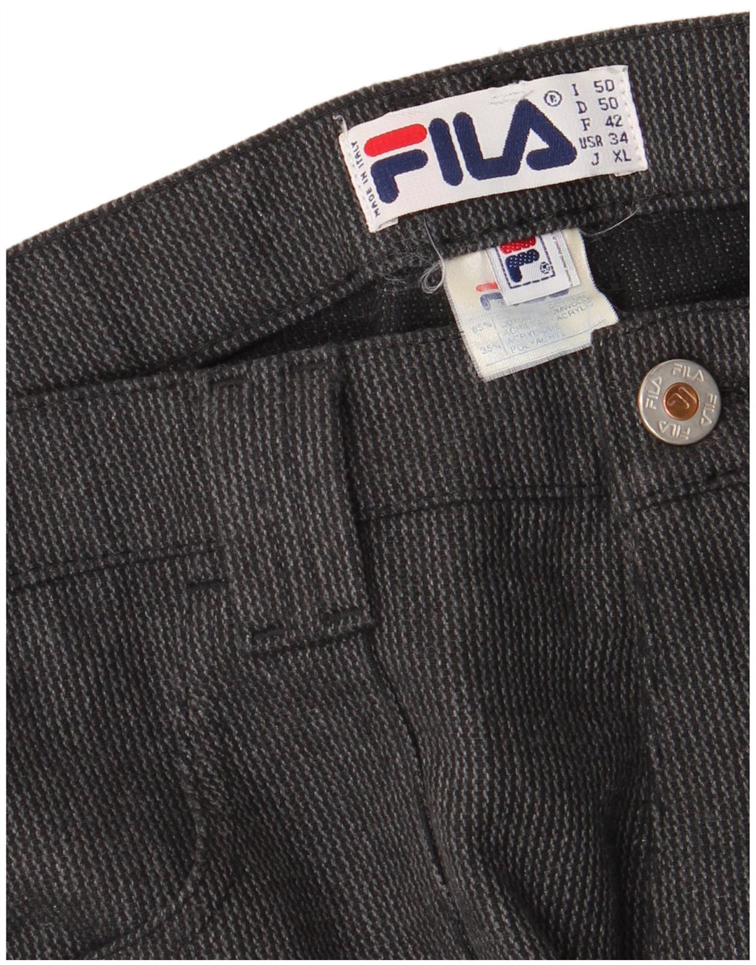 Fila Herre Straight Cargo Bukser IT 50 Large W34 L30 Grå Bomuld