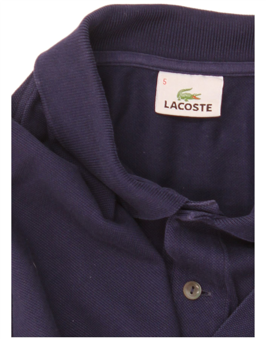 LACOSTE Mens Polo Shirt Size 5 Large Navy Blue Cotton