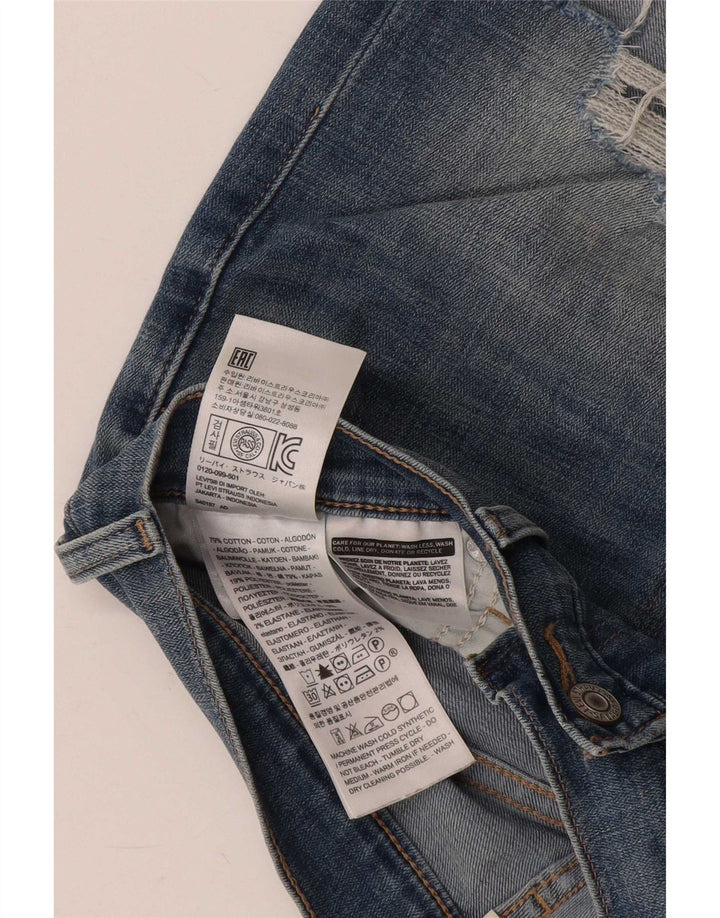 Levi's Distressed denimshorts til kvinder W27 Små blå bomuld