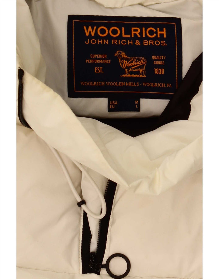Woolrich Herre Hætte Anorak Polstret Jakke UK 40 Large White