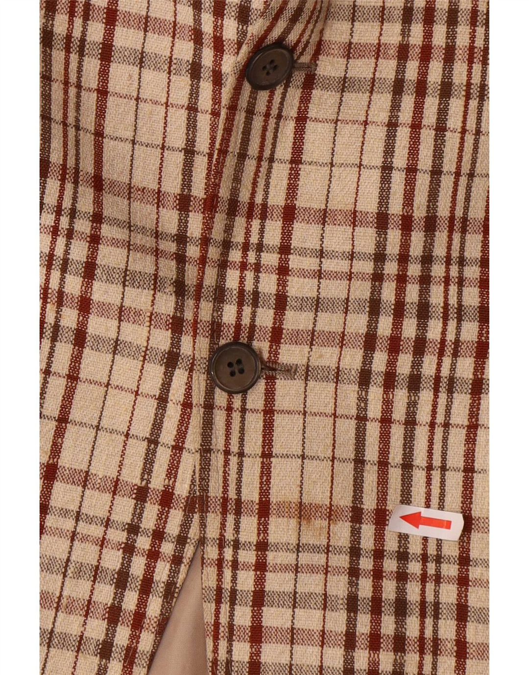 Vintage herre 2-knaps blazerjakke UK 38 Medium Beige Check