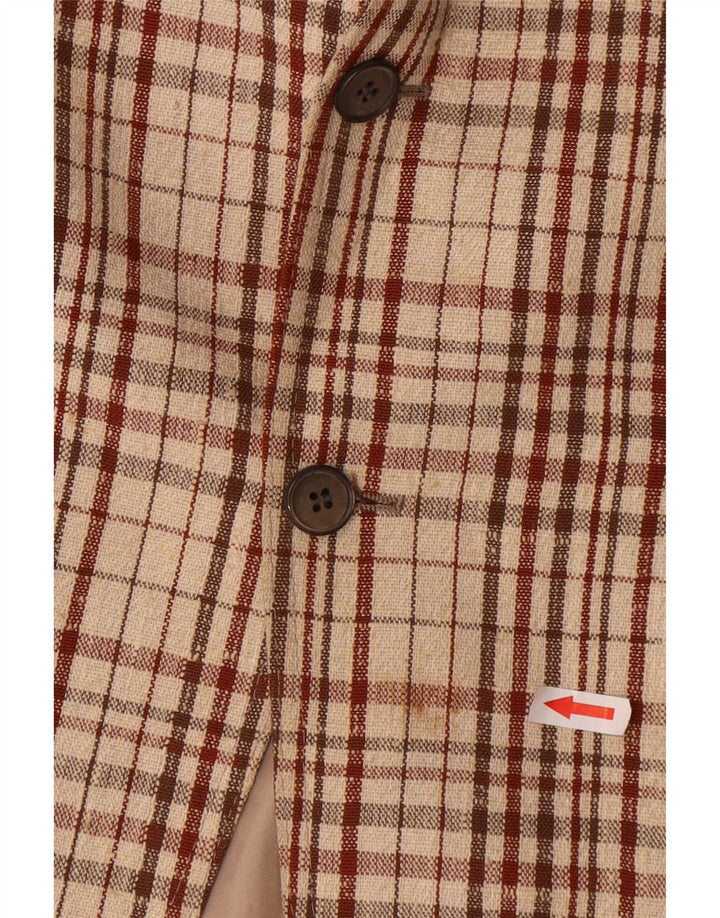 Vintage herre 2-knaps blazerjakke UK 38 Medium Beige Check