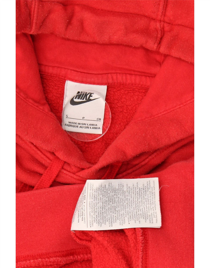 NIKE Mens Hoodie Jumper Small Red Cotton