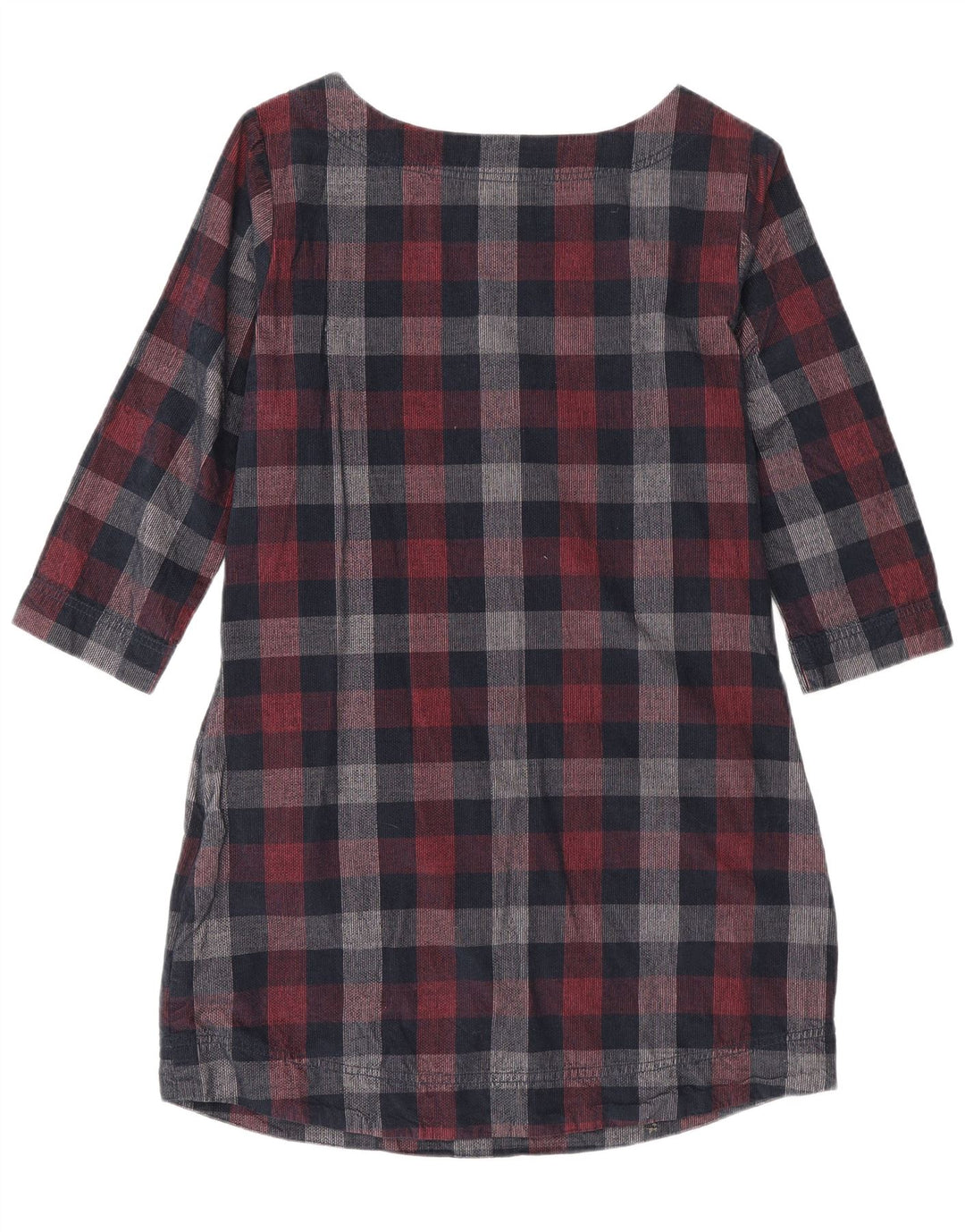 Weird Fish Dame 3/4 Ærm Shift Dress UK 10 Small Navy Blue Check