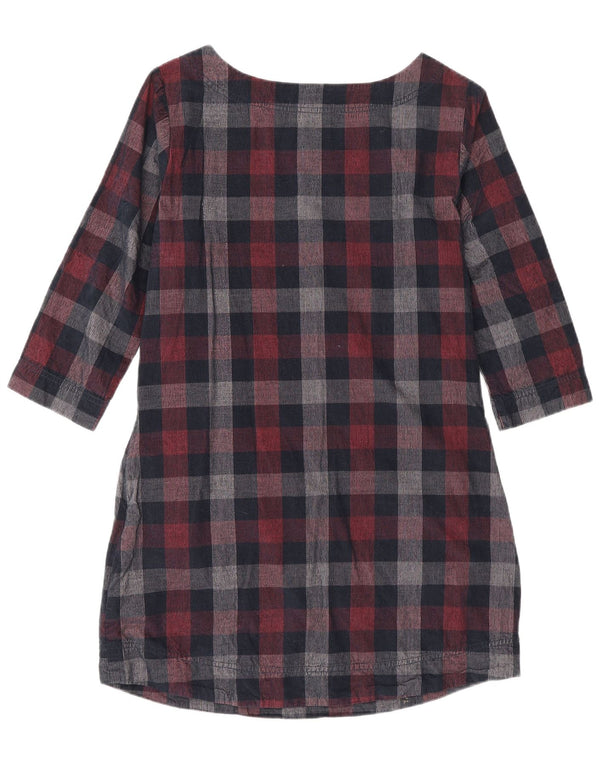 Weird Fish Dame 3/4 Ærm Shift Dress UK 10 Small Navy Blue Check