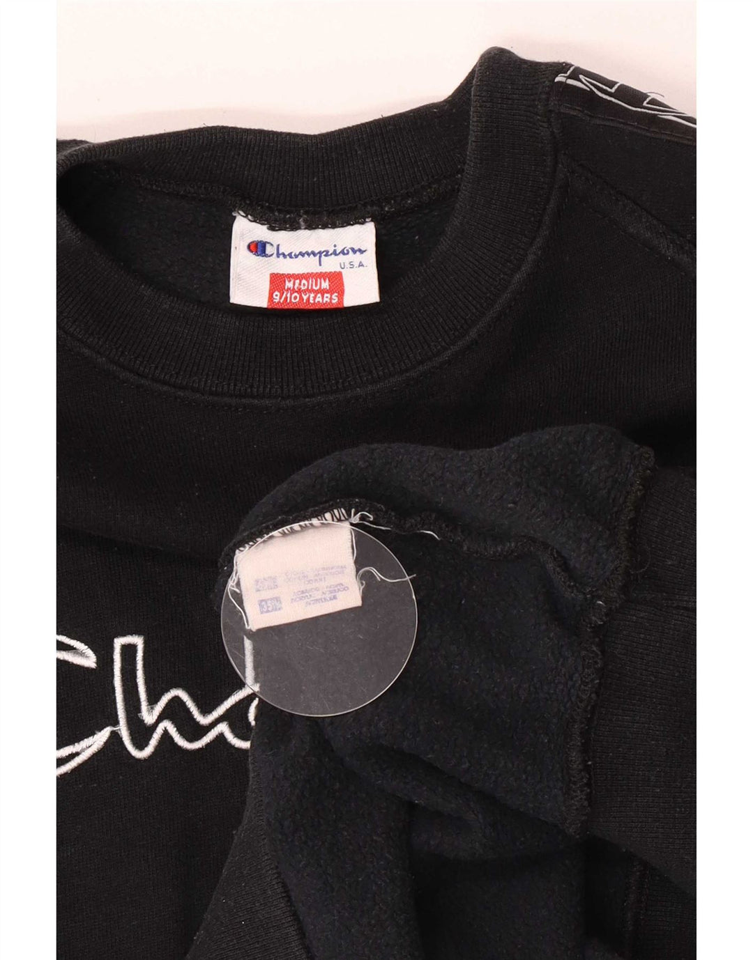 Champion Boys Grafisk Sweatshirt Jumper 9-10 år Medium Sort Colourblock