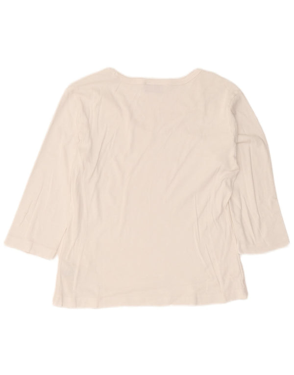 Champion Womens Top 3/4 Sleeve UK 18 XL White Cotton