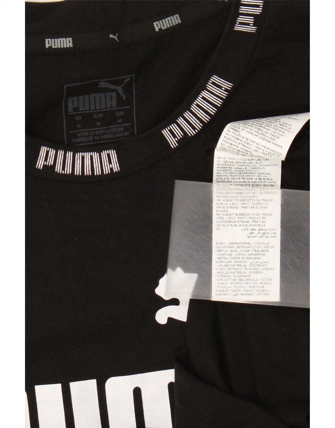 Puma Grafisk T-Shirt Top UK 12 Medium Sort Bomuld