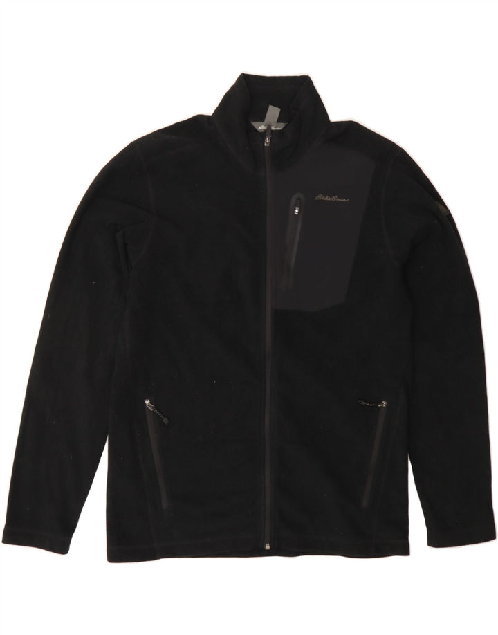 EDDIE BAUER Mens Fleece Jacket UK 38 Medium Black Polyester Vintage Eddie Bauer and Second-Hand Eddie Bauer from Messina Hembry 